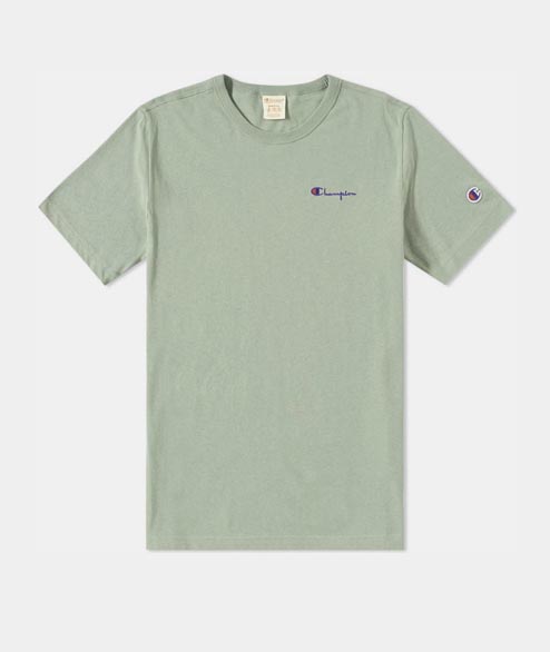 Champion Sea Green Cotton Reverse Weave T Shirt