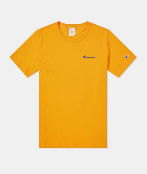 Champion Yellow Cotton Reverse Weave T Shirt