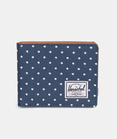 Herschel Supply Co. Navy Embroidery Polka Dot Hank Wallet