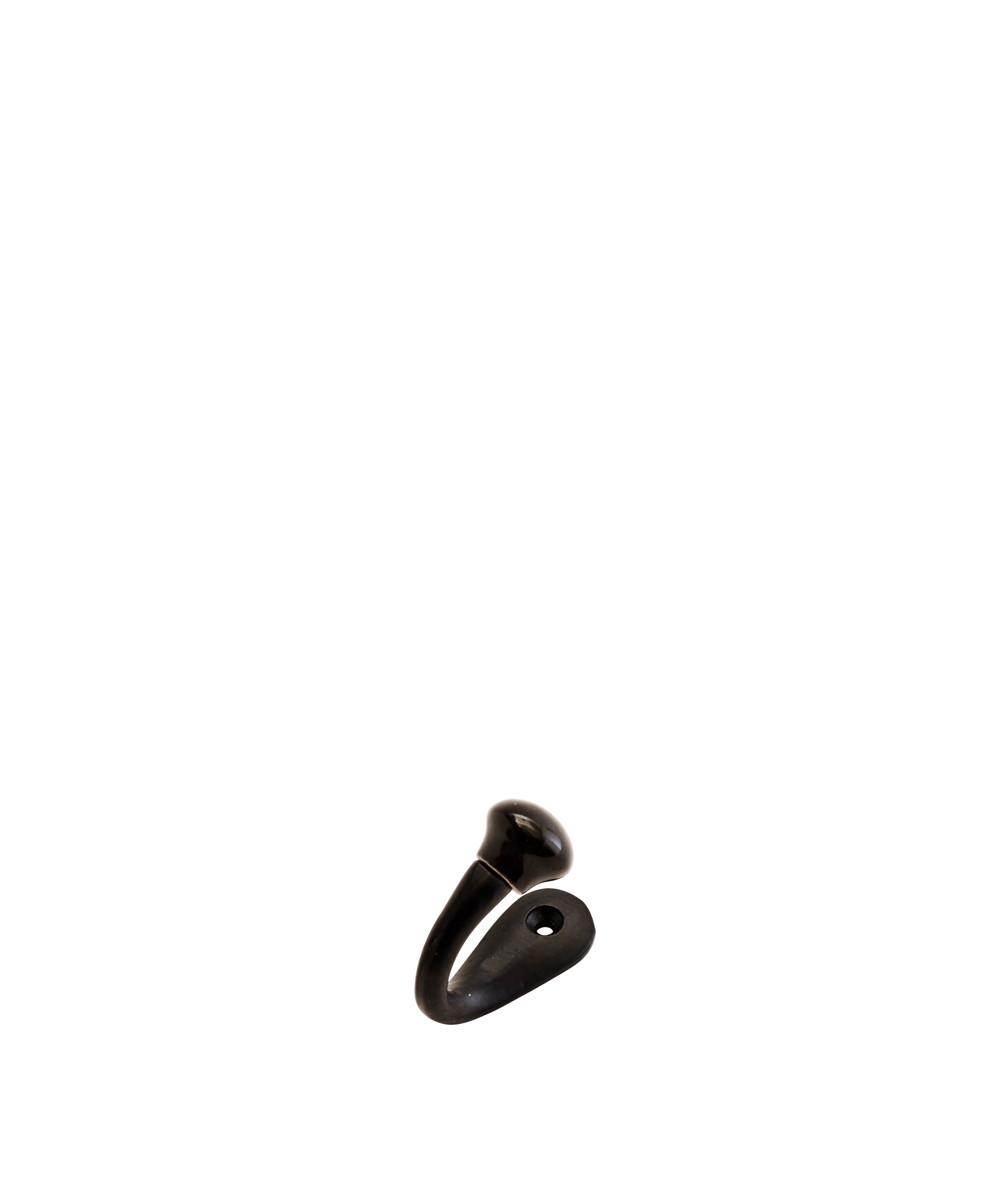 Madam Stoltz Black Iron Single Hook with Black Knob