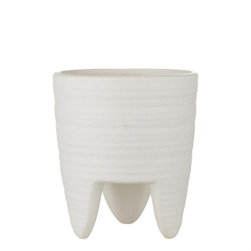 Lene Bjerre White Ceramic Flower Pot H15cm