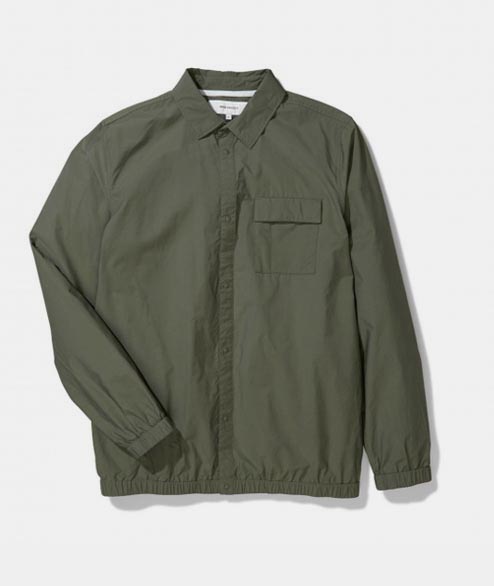 Norse Projects Dried Olive Cotton Jens Crisp Full Jacket