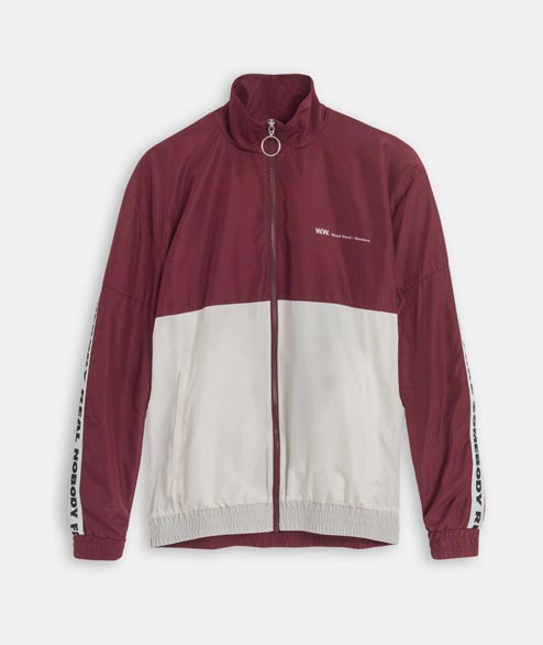 Wood Wood Dark Red Off White Polyester Homer Jacket