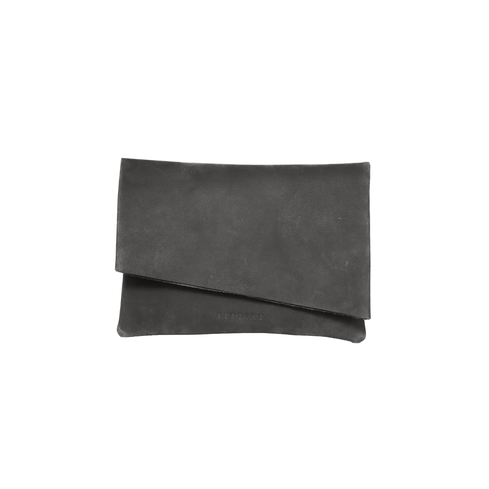 Berdine Black Leather Fold Clutch Bag