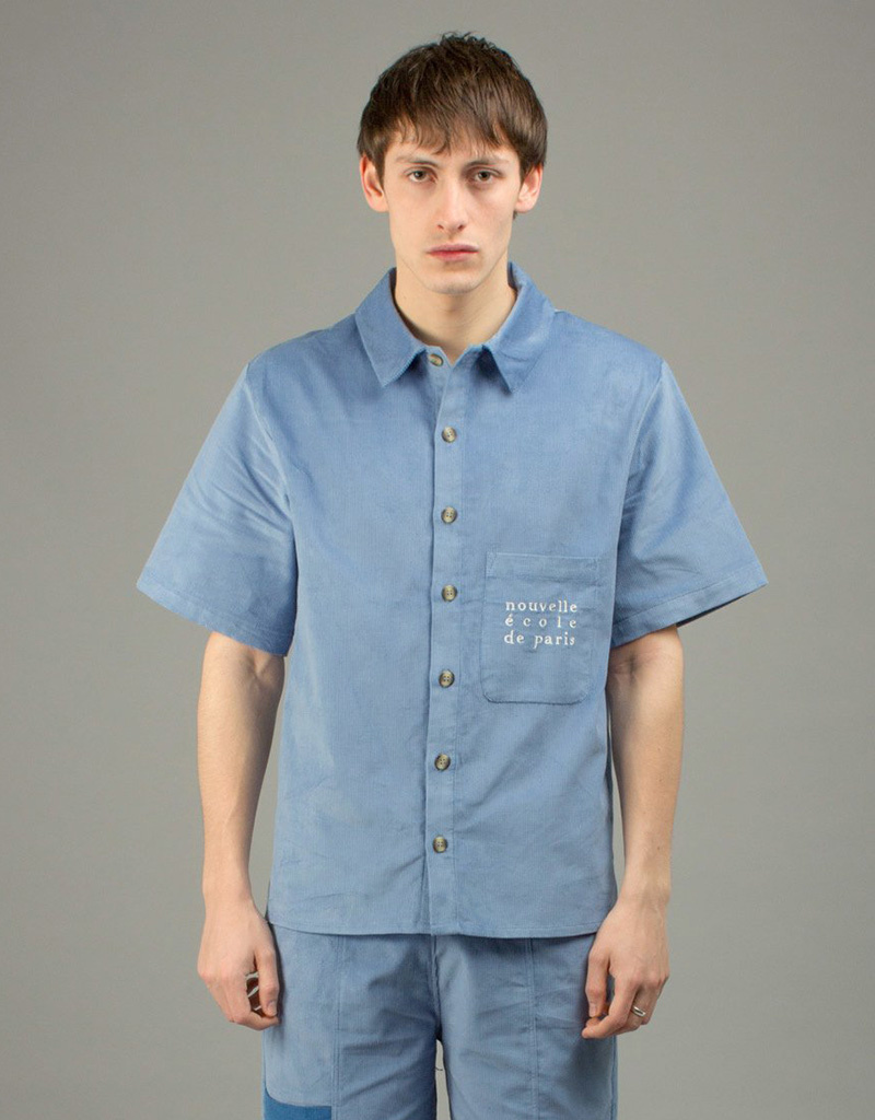 North Hill Paris Blue Cotton Corduroy Shirt