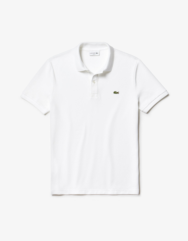 Lacoste White Cotton Slim Fit Polo Shirt