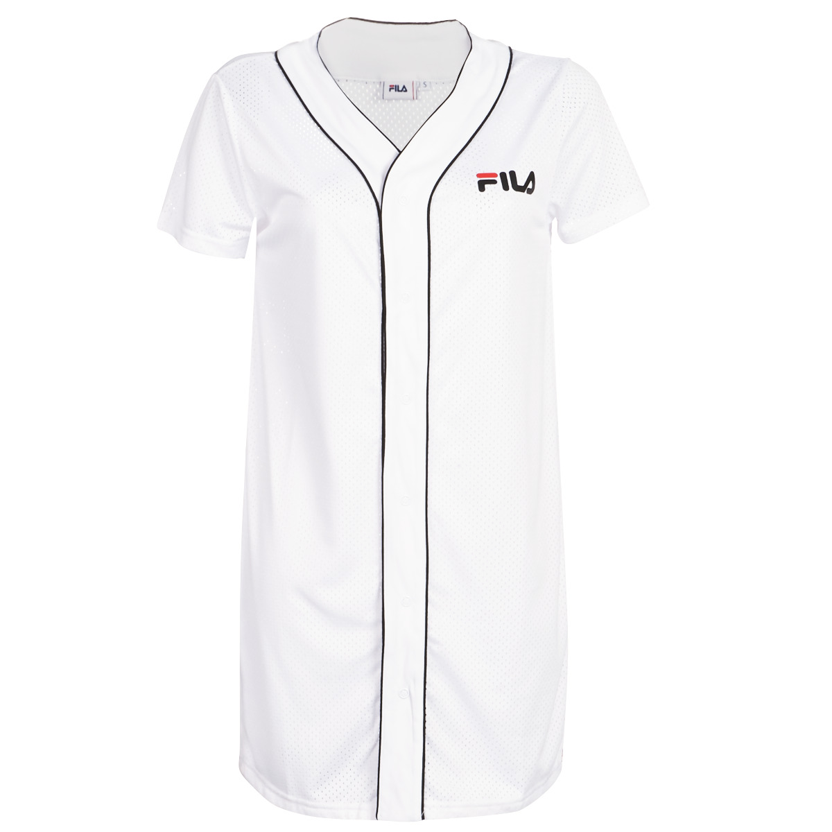 Fila Bright White Polyester Robin Button Baseball Dress