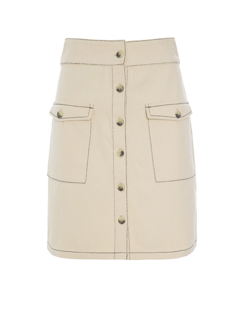 Hosbjerg Beige Cotton Denim Megan Skirt