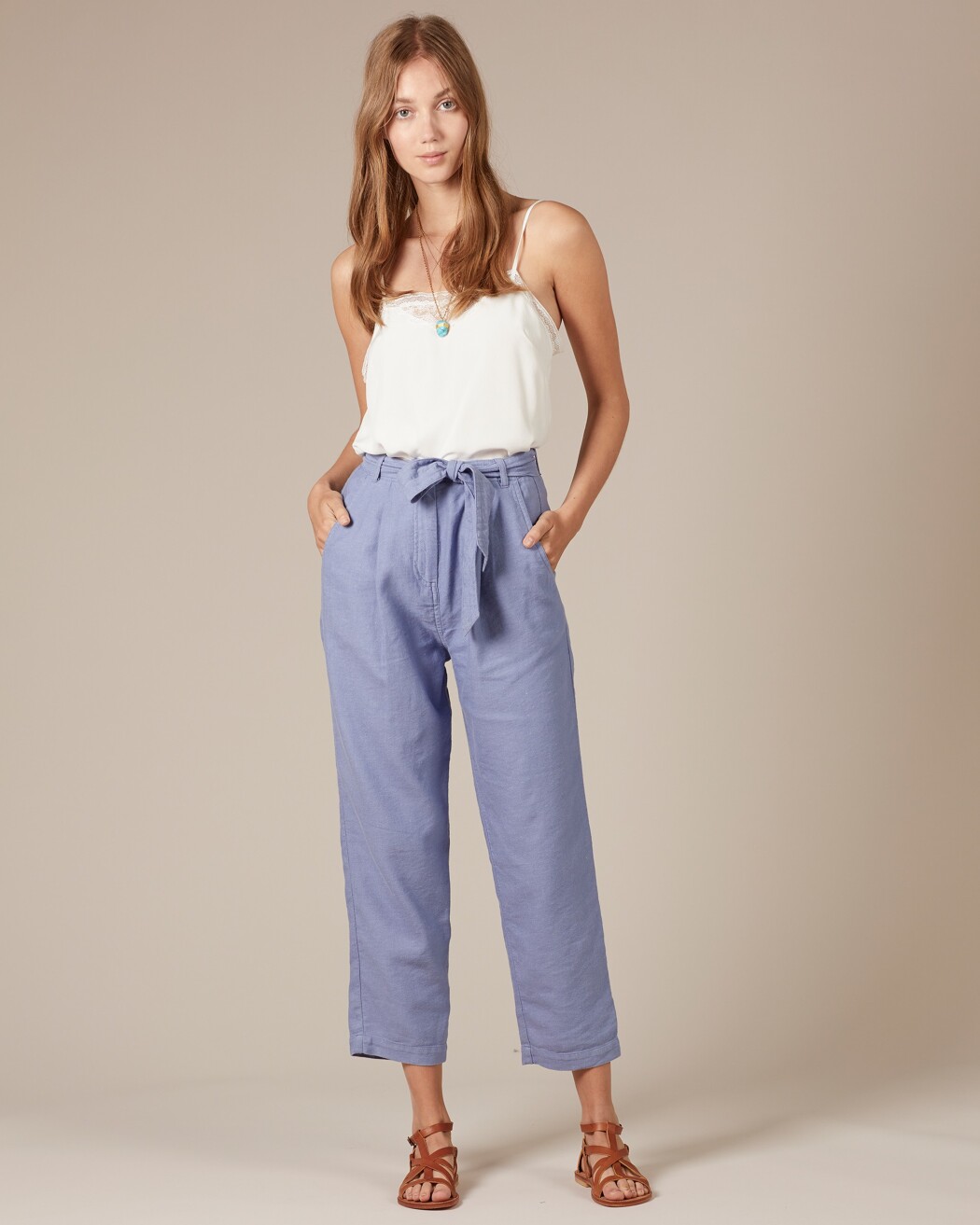 Sessun Denim Blue Cotton Nita Trouser