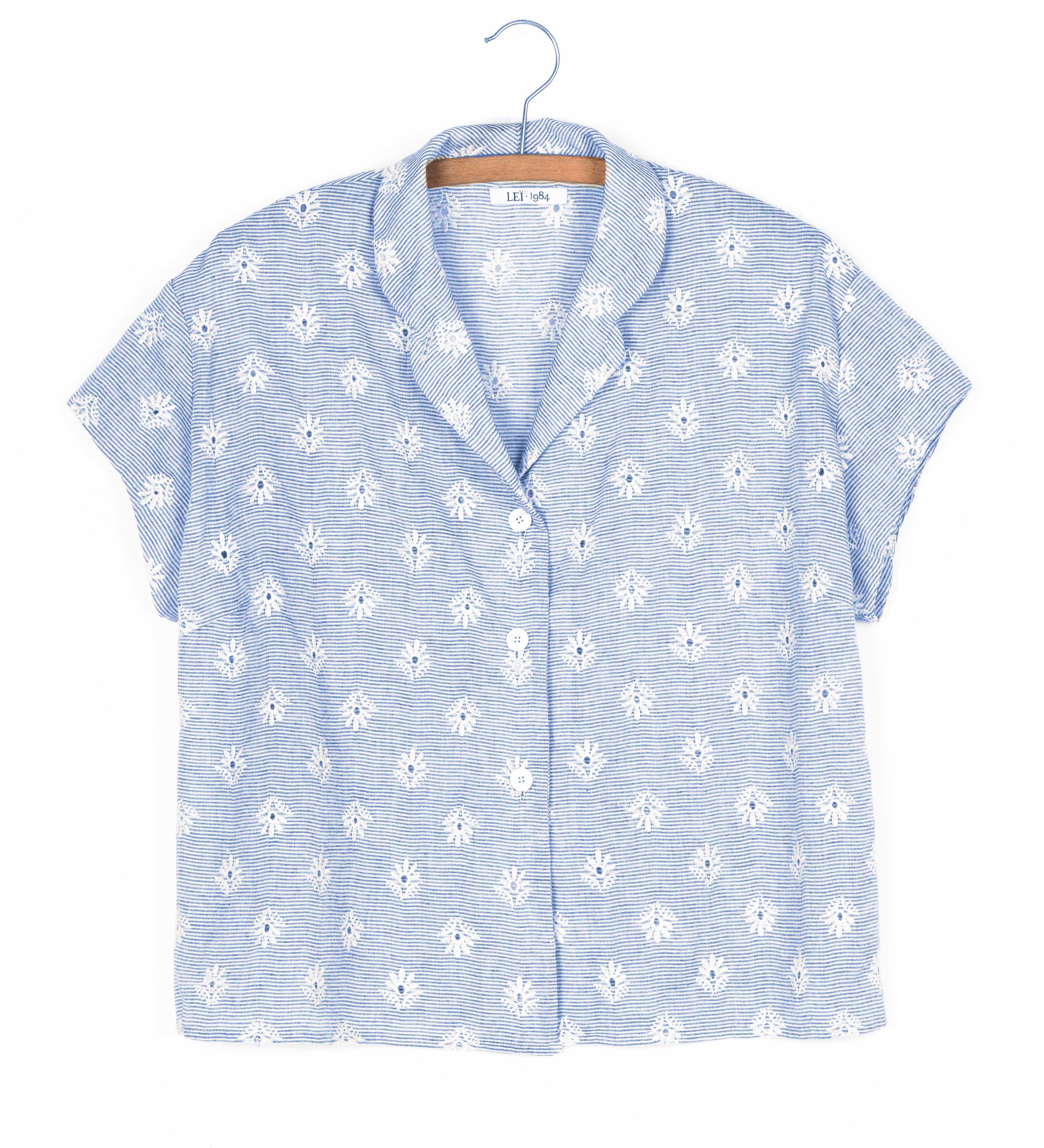 Lei 1984 Blue Viscose Phillipine Shirt