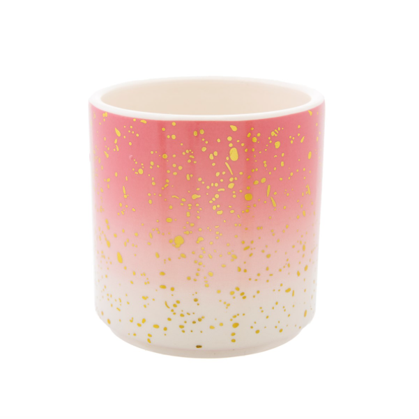 Sass & Belle  Ombre Pink Planter With Gold Specks 