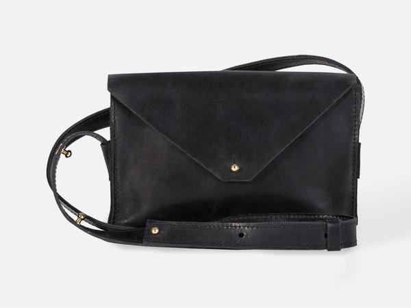 Folkdays Leather Envelope Bag Black