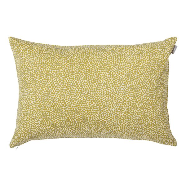 Spira of Sweden Mustard Dotte Pos Cotton Cushion Cover