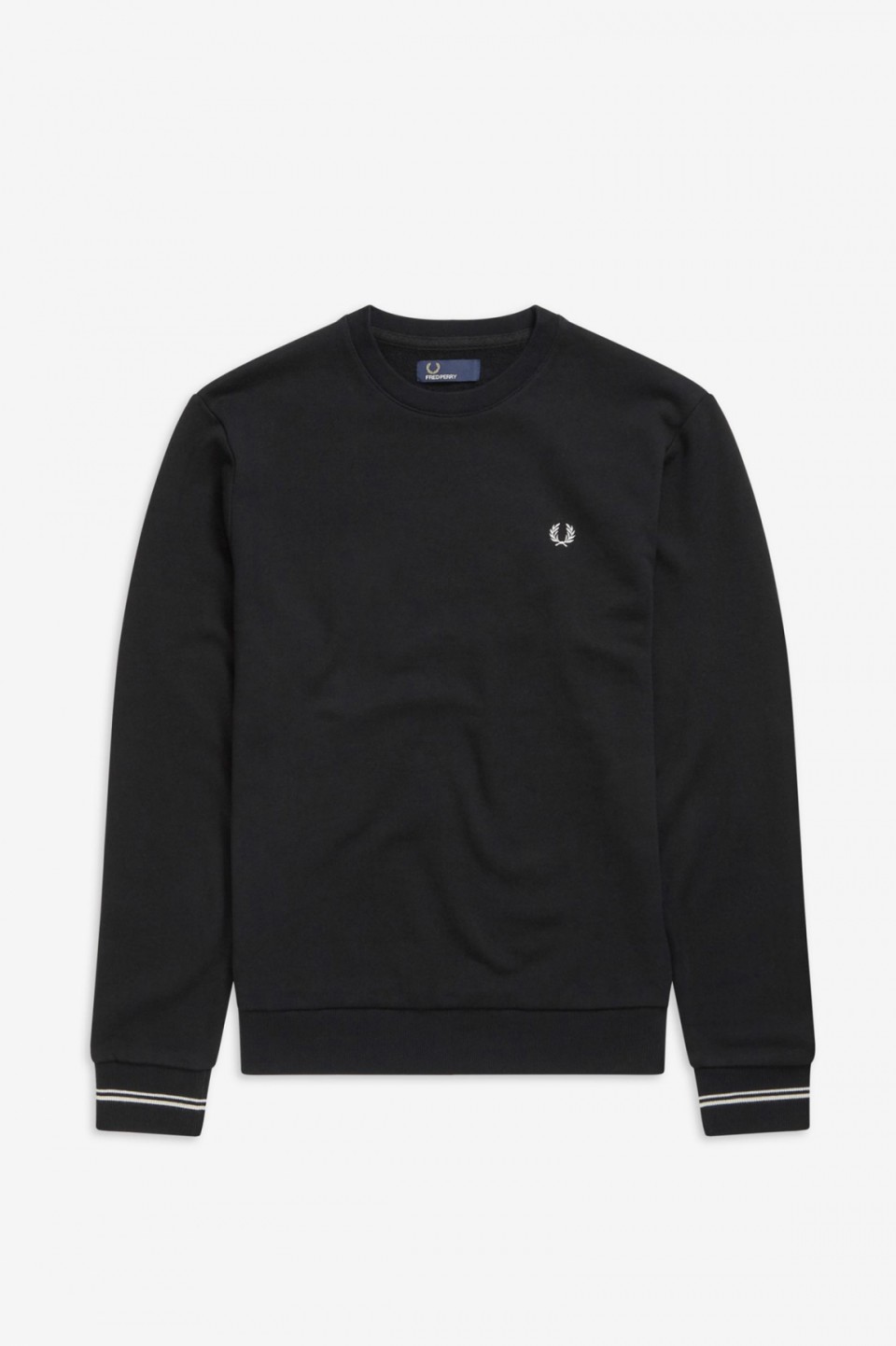 Fred Perry Black Cotton Crew Neck Sweatshirt