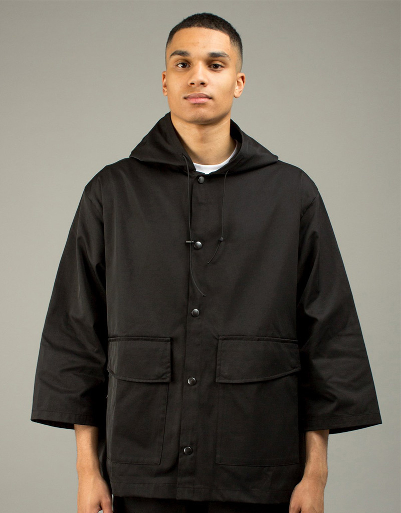 north-hill-paris-black-cotton-34-sleeve-parka-jacket