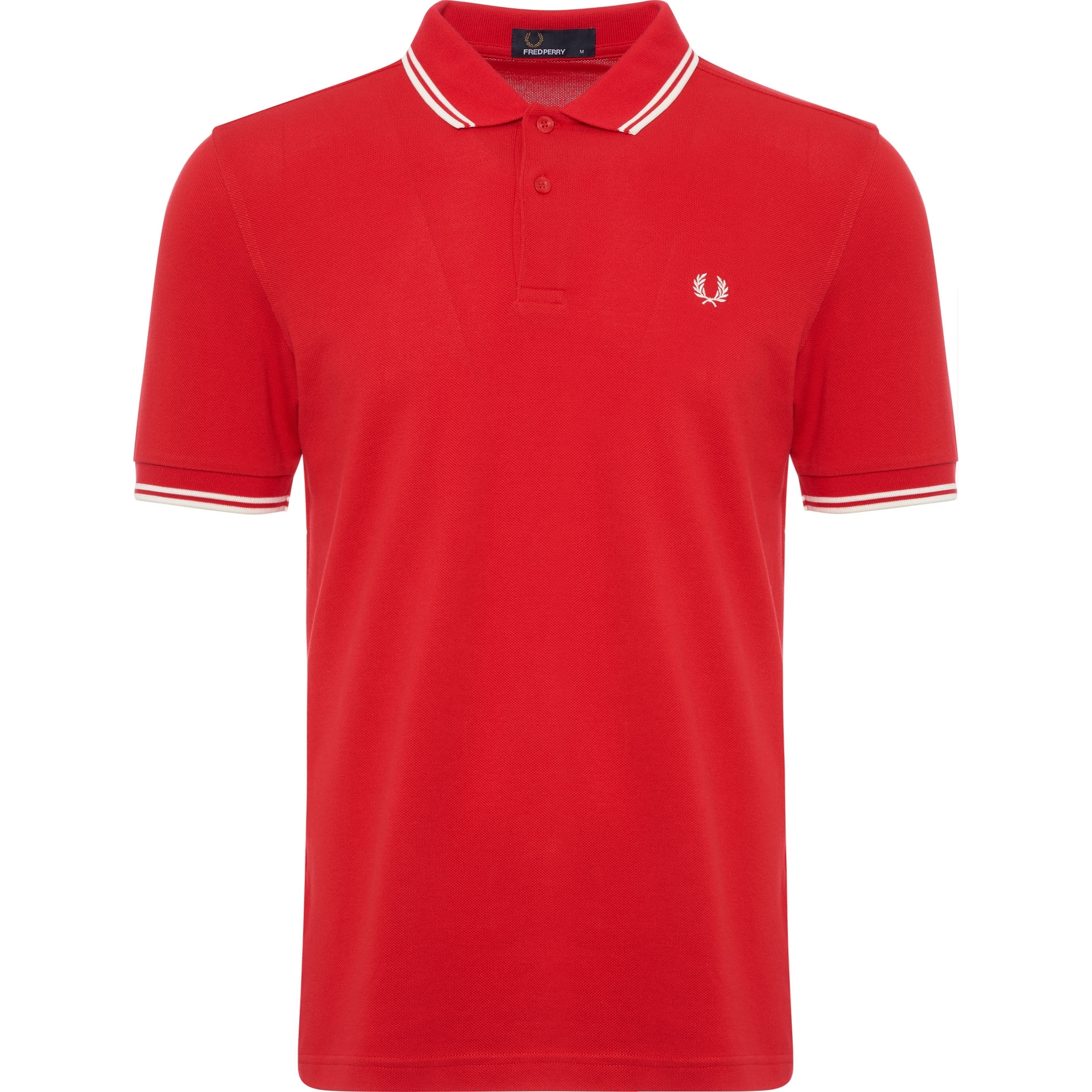 Fred Perry England Red Cotton Twin Tipped Polo Shirt