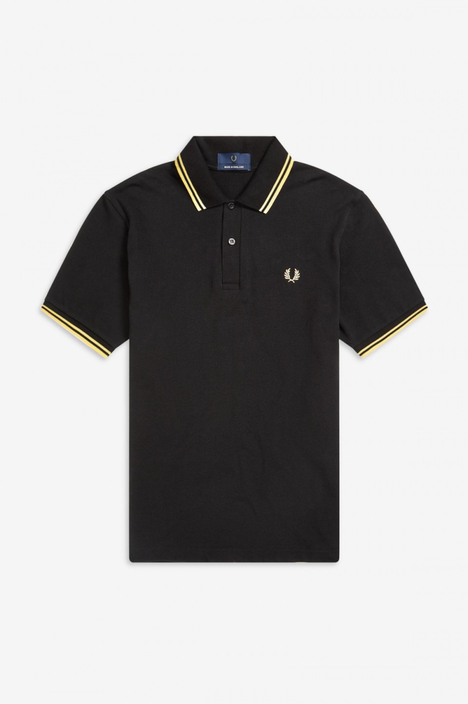 Fred Perry Black and Champagne Twin Tipped Polo Shirt