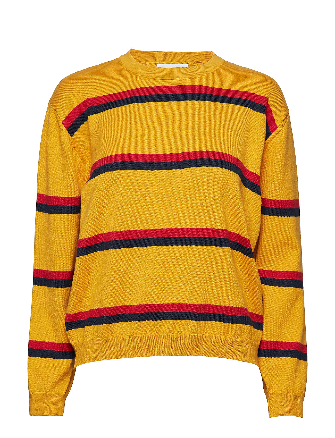Libertine-Libertine Yellow Ocher Cotton Call Stripes Knit Longsleeve Sweater