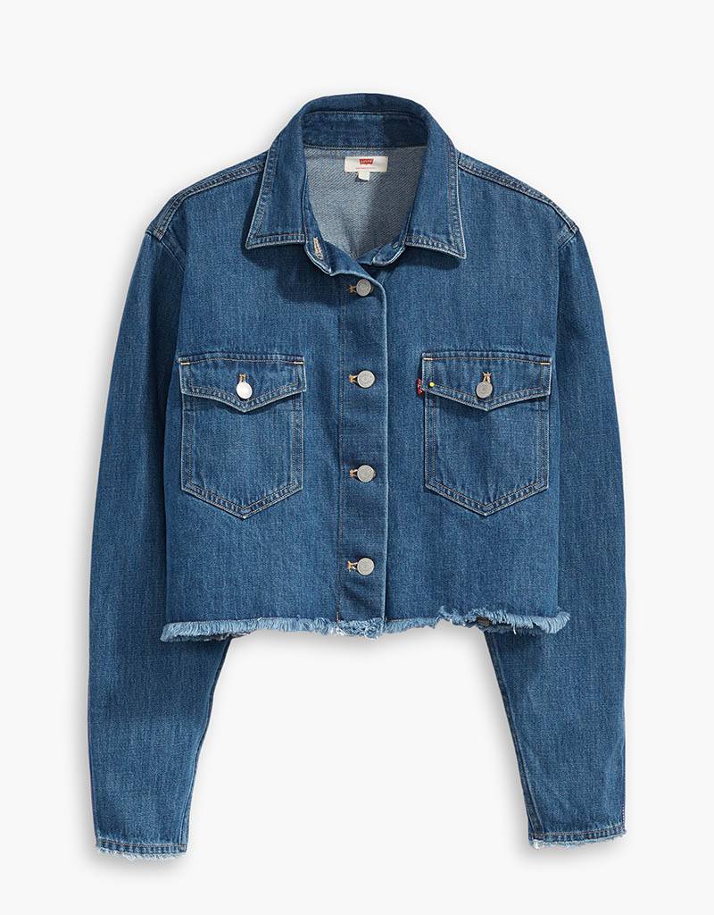 Levi's Dark Wash Cotton Rania Cropped Jacket