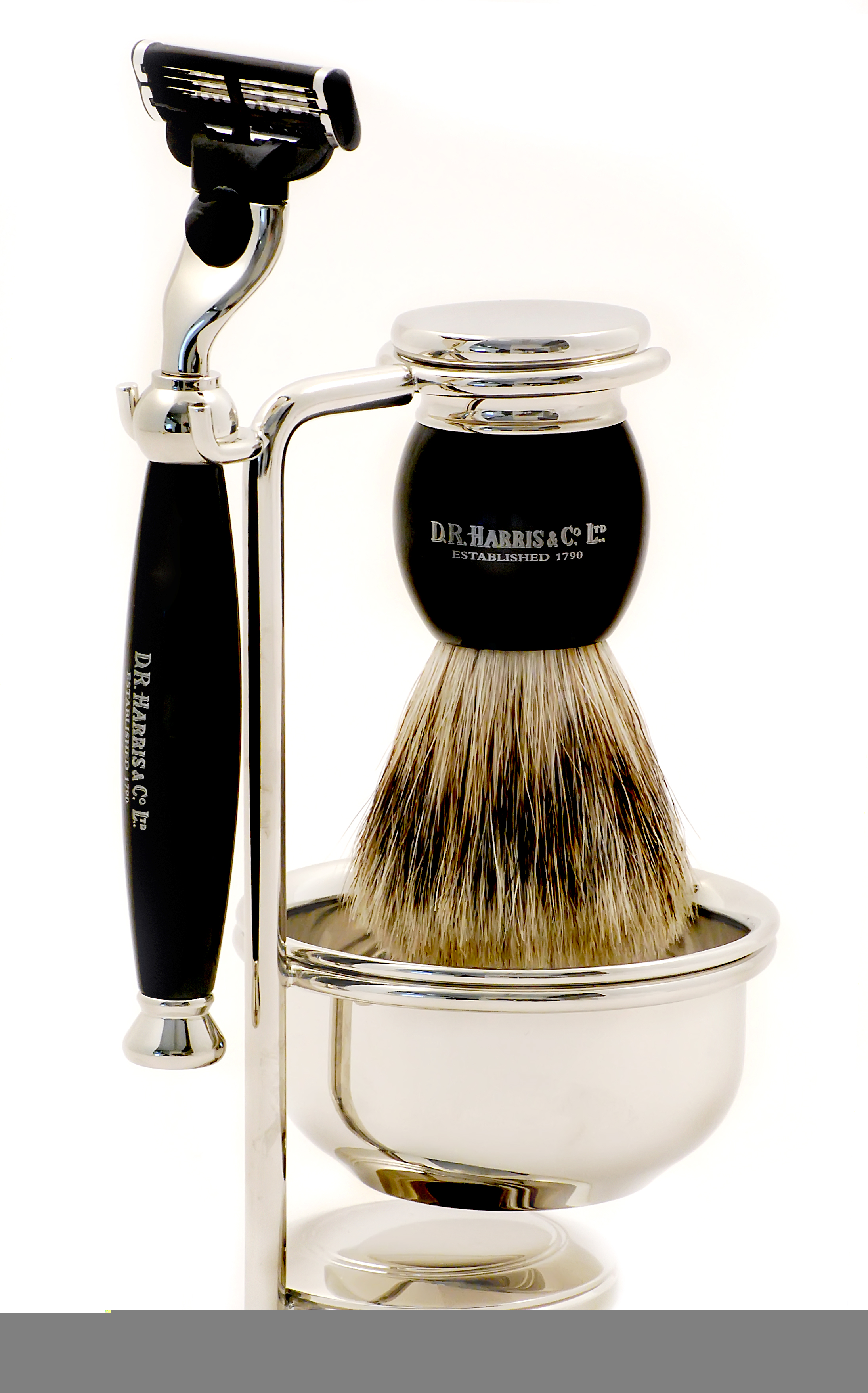 D. R. Harris Ebony 4-piece Shaving Set