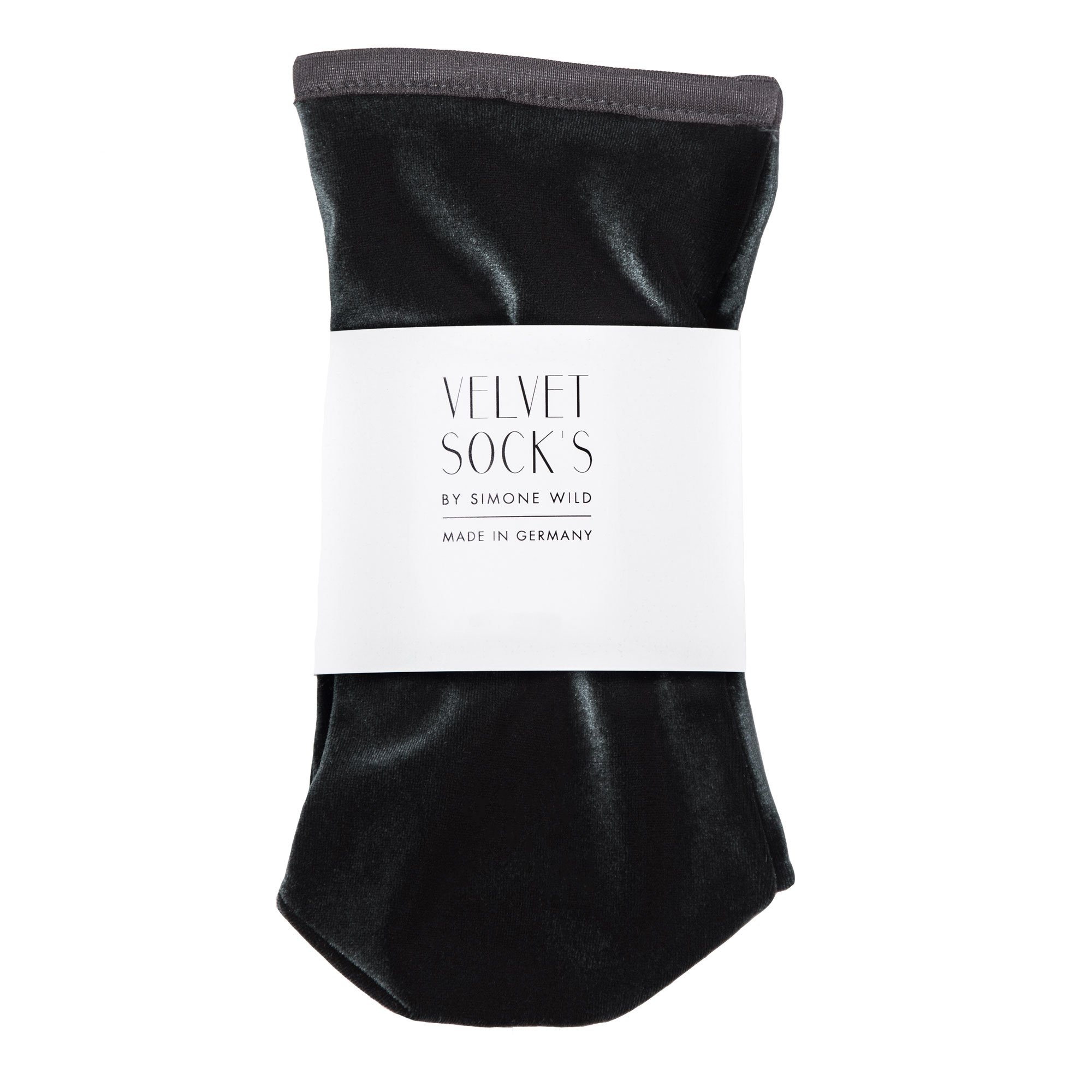 Simone Wild Black Velvet Ankle Sock