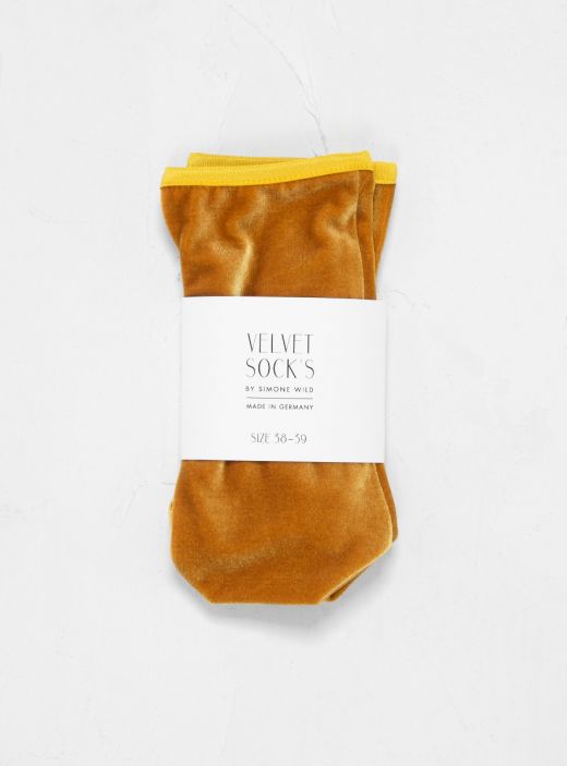 Simone Wild Gold Velvet Ankle Sock