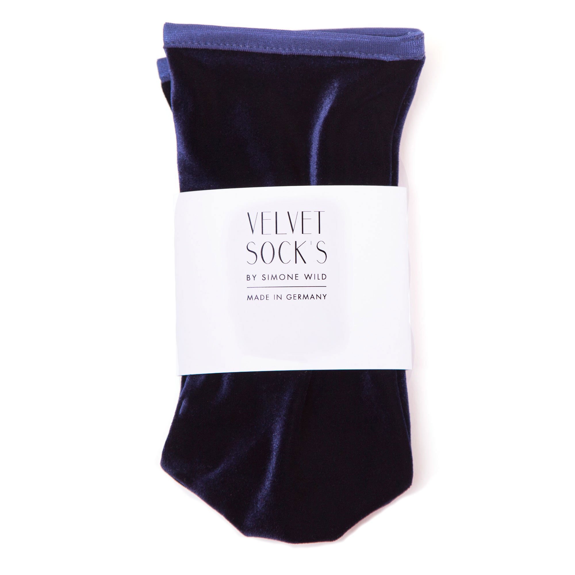 Simone Wild Navy Velvet Ankle Sock