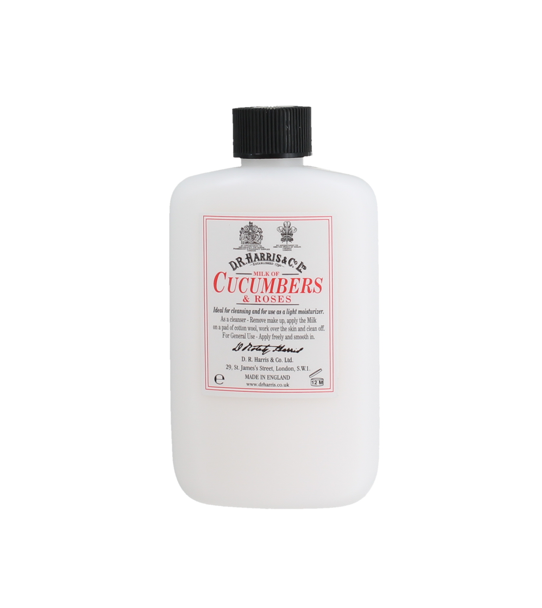 D. R. Harris 100ml Milk of Cucumber & Roses - Plastic 