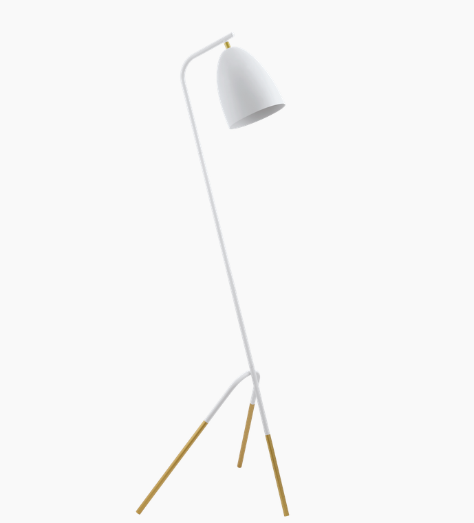 Withe And Gold Steel Floor Lamp