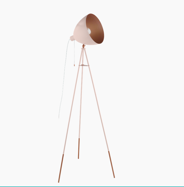 Light Pink And Copper Steel Floor Lamp