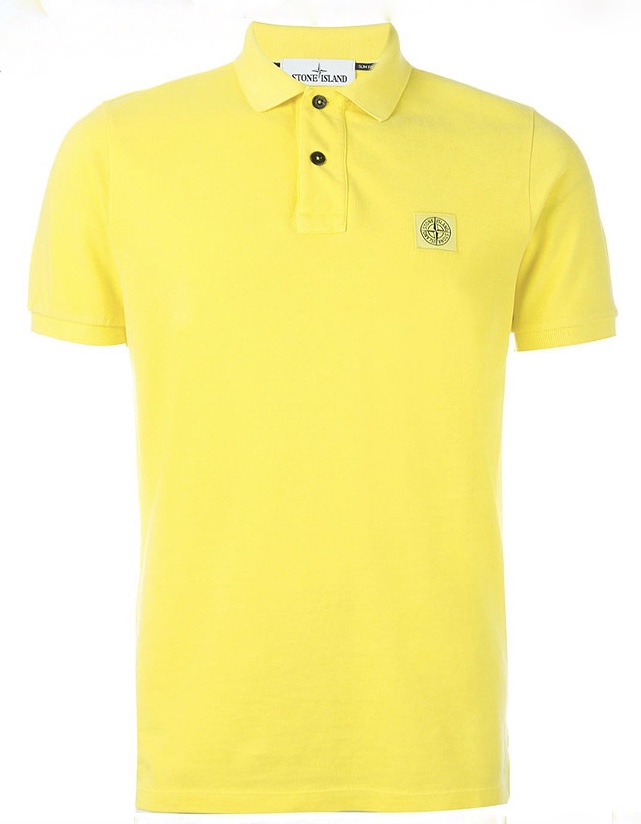 Stone Island Yellow Short Sleeve Polo Shirt