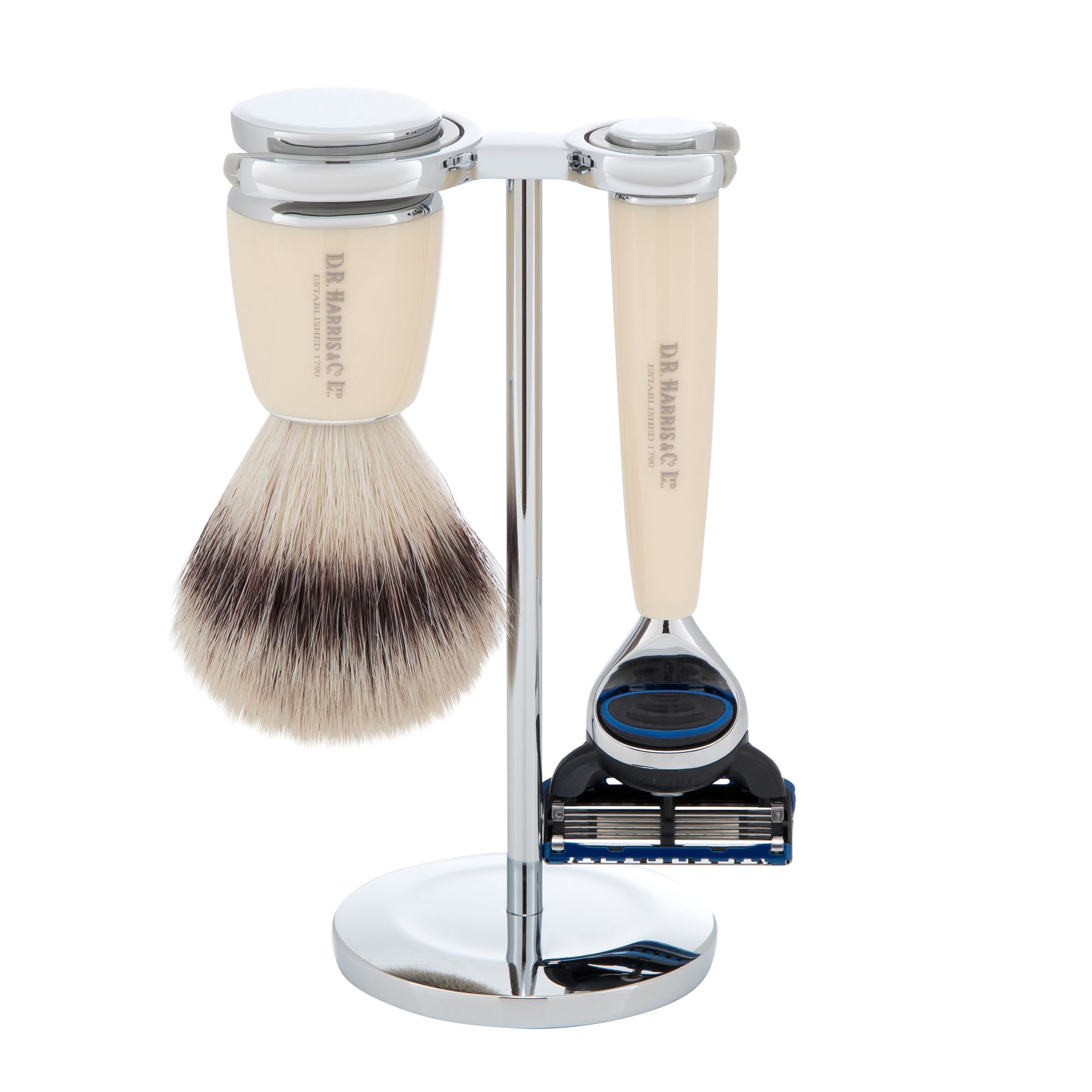 D. R. Harris Synthetic 3-Piece Shaving Set with Fusion Razor 