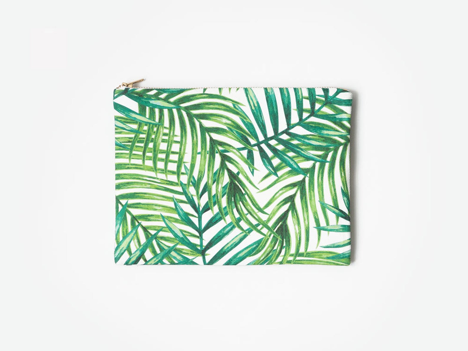 Aux grandes remedes Palm branches Organic Cotton Clutch