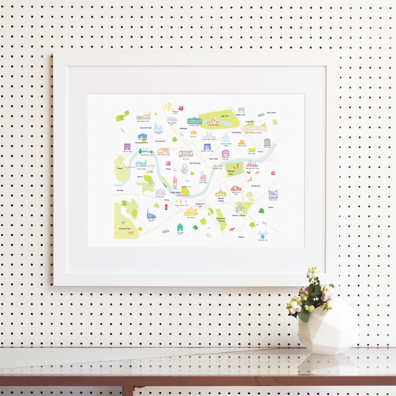 Holly Francesca Map of Central South West London A3 Print