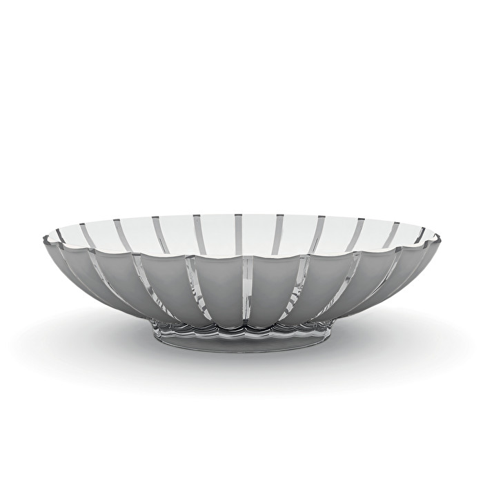 Guzzini Large Grey and White Oval Acrylic Grace Centrepiece