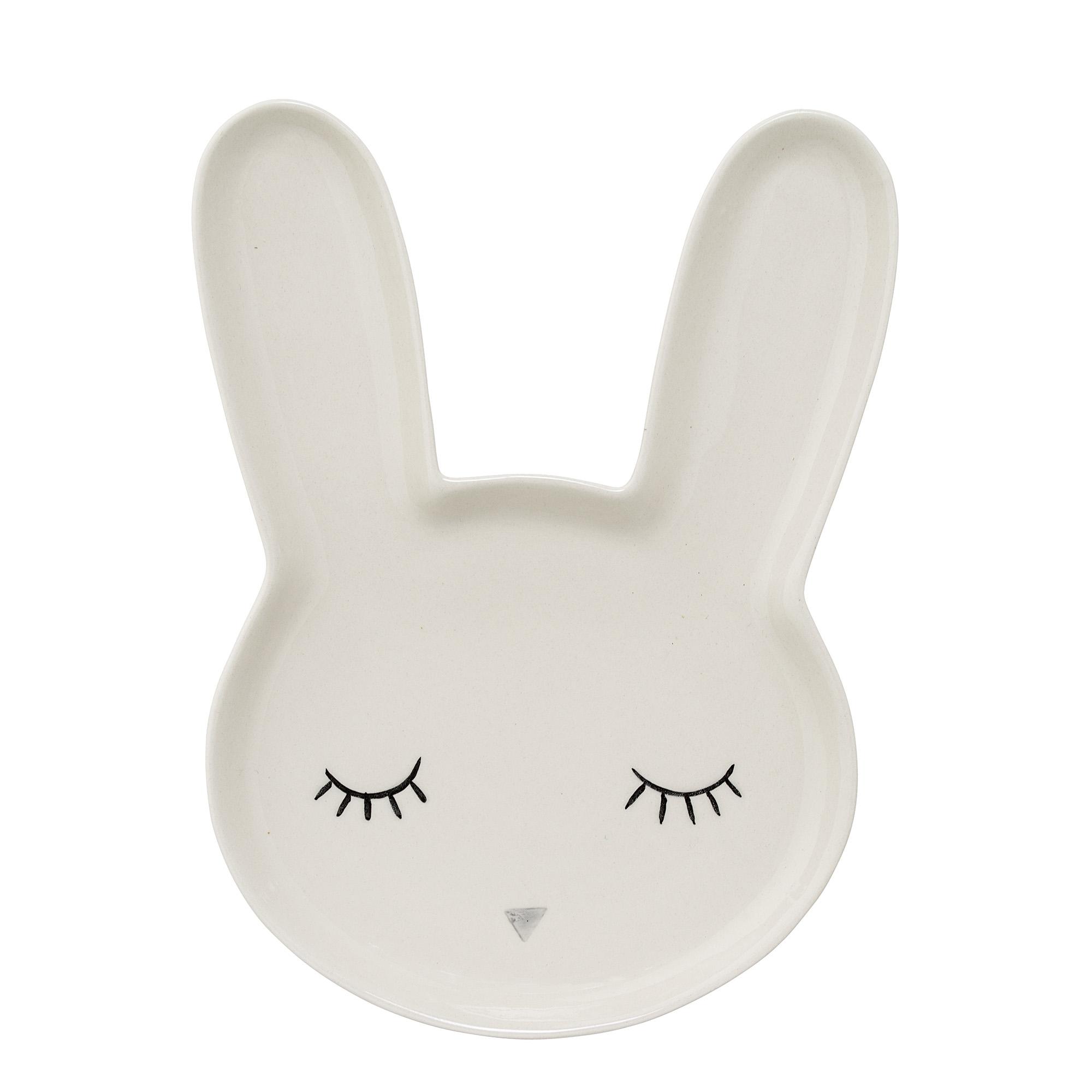 Bloomingville White Stoneware Bunny Plate