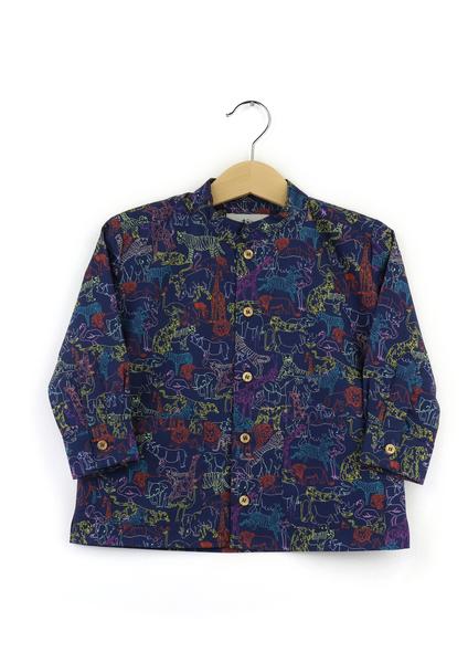 Trouva: Mandarin Collar Shirt Animals Liberty Print