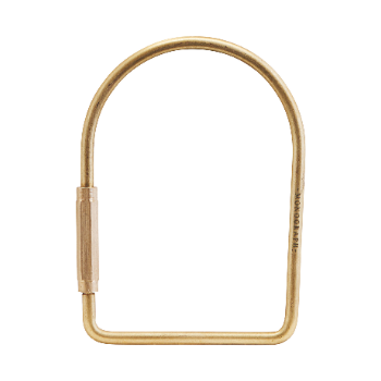 Monograph 7cm brass key ring 