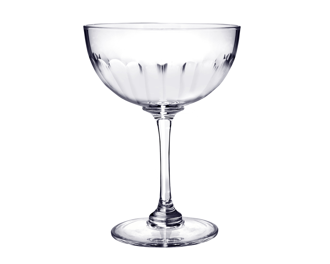 The Vintage List Set of Six Lens Design Champagne Saucers.