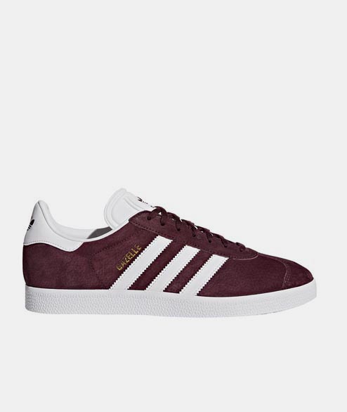 Adidas Originals Burdundy White Gold Suede Gazelle Shoes