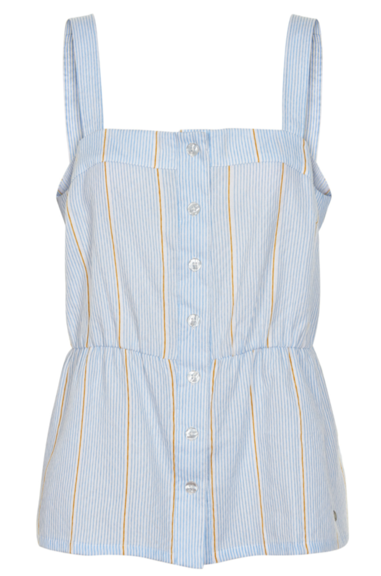 Kinsey Sleeveless Top - Blue/Yellow Stripes