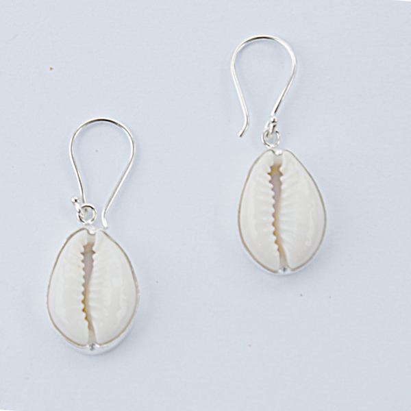 bon bon fistral Solid Silver Classic Cowrie Earrings