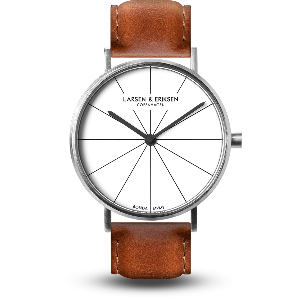 Larsen & Eriksen Silver White Brown 41 mm Absalon Watch