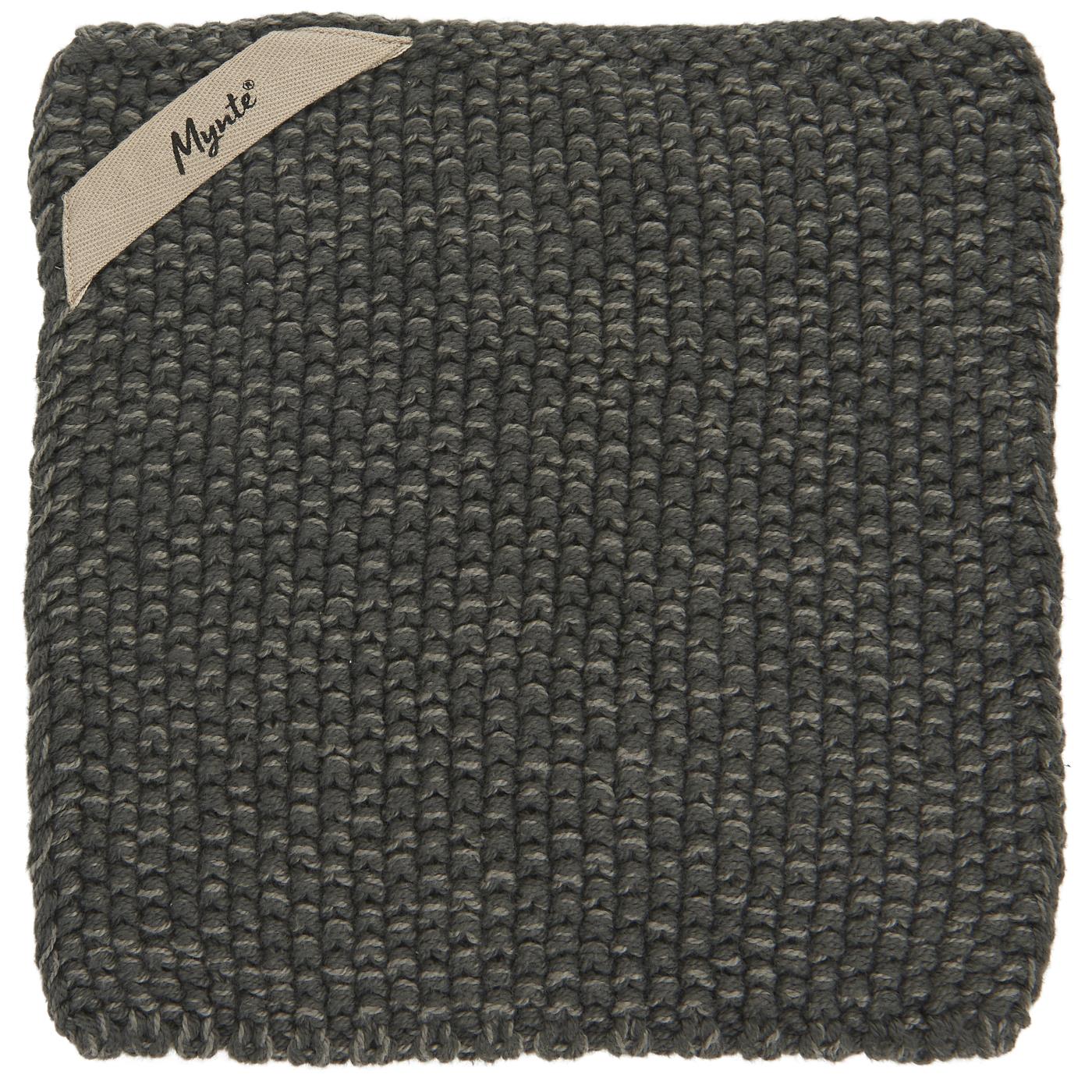 Ib Laursen Dark Grey Cotton Mynte Knitted Pot Holder