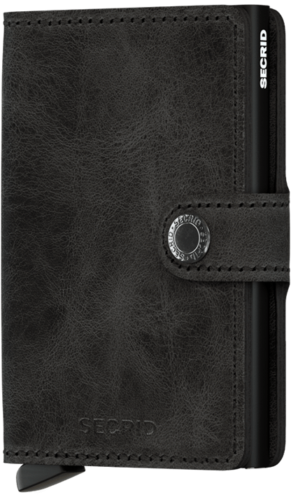 Secrid Mini Black Cow Leather Vintage Wallet