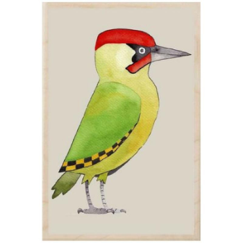 The Wooden Postcard Company Green Woodpecker Wooden Postcard