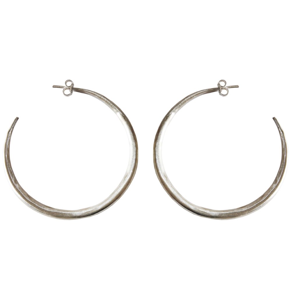 Eni Jewellery .925 Sterling Silver Large Chenier Hoop Earrings 