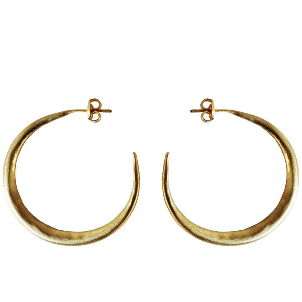 Eni Jewellery Medium Chenier Hoop Earrings  Gold