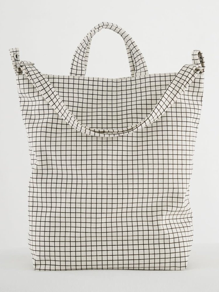 Baggu Natural Grid Cotton Duck Canvas Bag