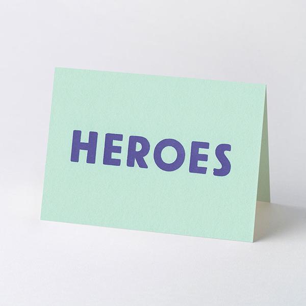 Typoretum Heroes Letterpress Greetings Card